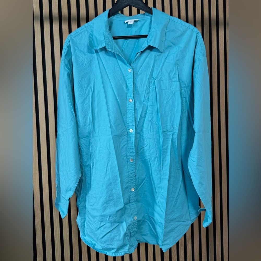J. Jill Aqua Long Sleeve Shirt